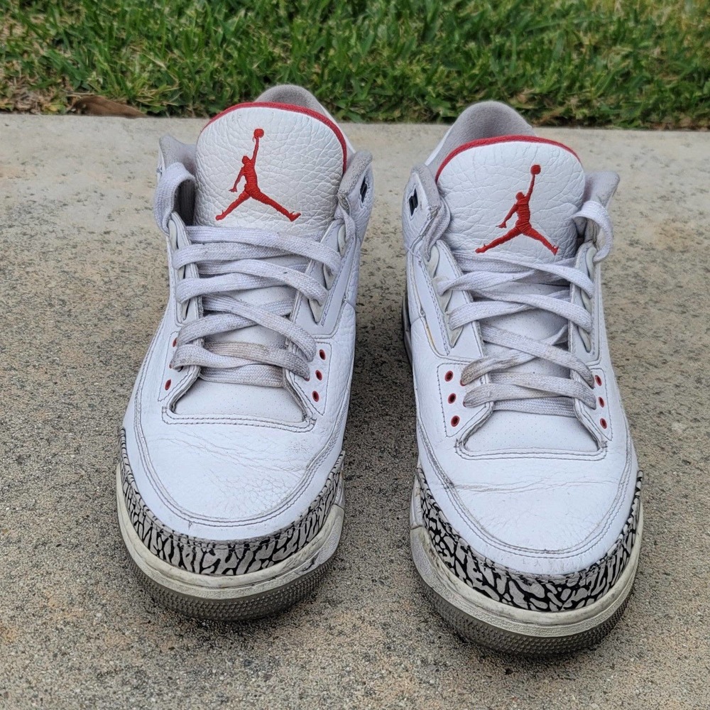 Nike Air Jordan Retro 3 Cement Grey Shoes - Picture 3 of 10